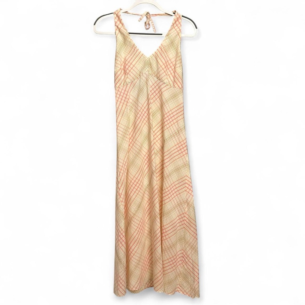 J. Crew Plaid Halter Maxi Dress